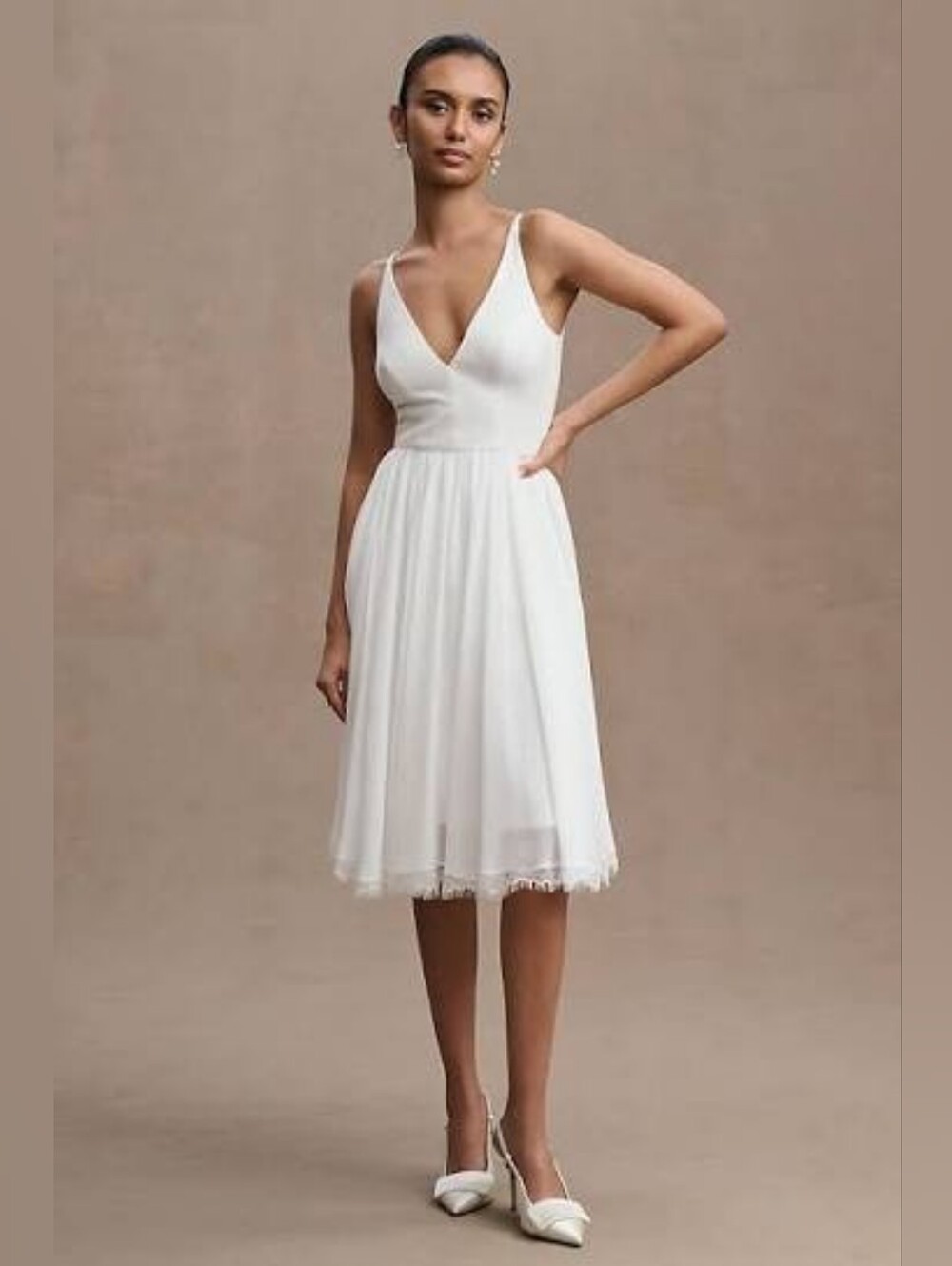Dress the Population Alicia Chiffon A-line Dress Bridal Lace